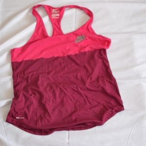 Nike Dri Fit Tank sz L. Pink dip dye